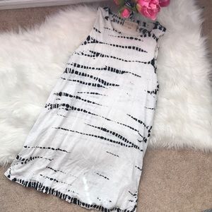 Alice & Olivia air linen white tie dye swing dress